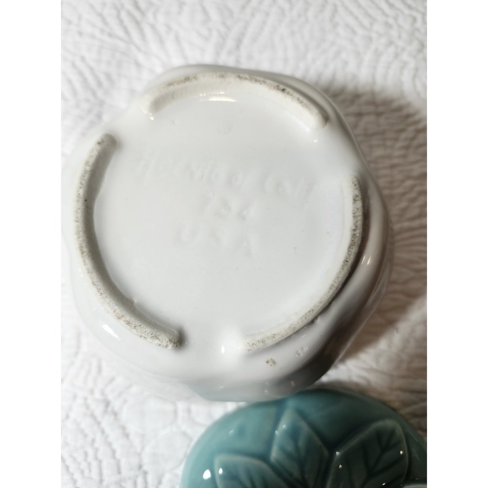 Vintage Hoenig Of Calif Turquoise Ceramic Pottery Apple dip bowl - Picture 3 of 6